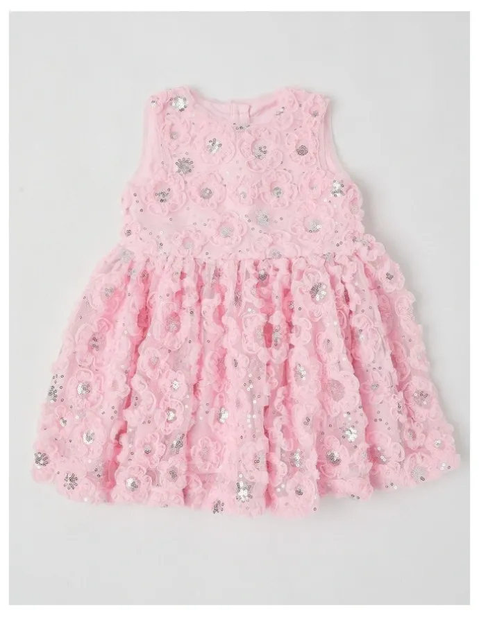 Origami Skye Newborn Fit & Flare Dress in Pink