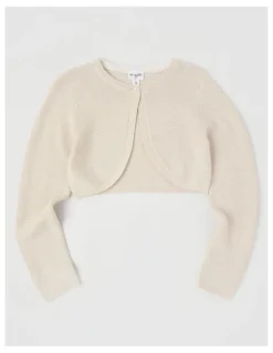 Origami Sophia Eyelash Knit Bolero in Cream