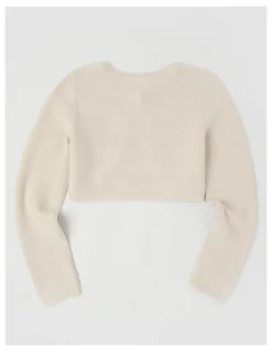 Origami Sophia Eyelash Knit Bolero in Cream
