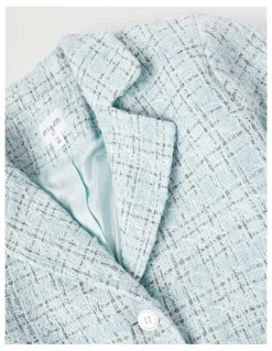 Origami Victoria Tweed Jacket with Gold Buttons in Blue