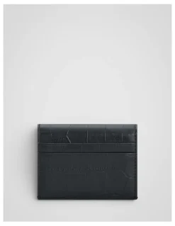 Oroton Jordan Texture Card Pouch in Black