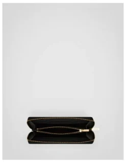 Oroton Margot Medium Zip Around Wallet in Black