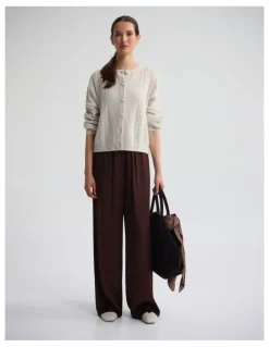 Oxford Amelia Cable Knit Cardigan in Ivory