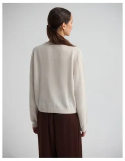 Oxford Amelia Cable Knit Cardigan in Ivory