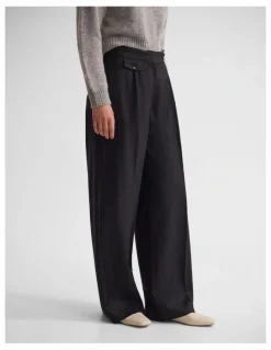 Oxford Belle Wool Pant in Charcoal