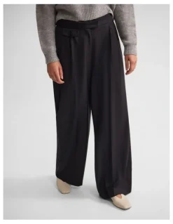 Oxford Belle Wool Pant in Charcoal