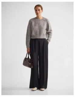 Oxford Belle Wool Pant in Charcoal