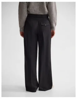 Oxford Belle Wool Pant in Charcoal