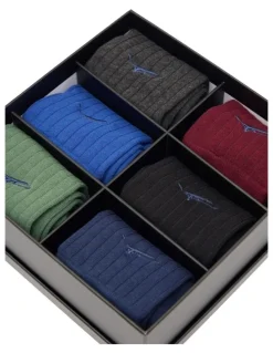Oxford 6 Box Socks Set in Multi