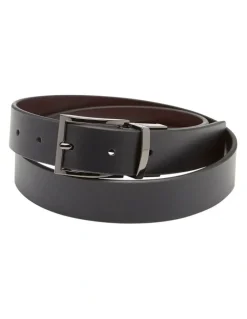 Oxford Carson Leather Reversible Belt in Black/Brown