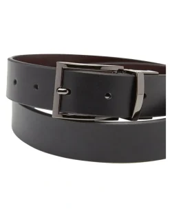 Oxford Carson Leather Reversible Belt in Black/Brown