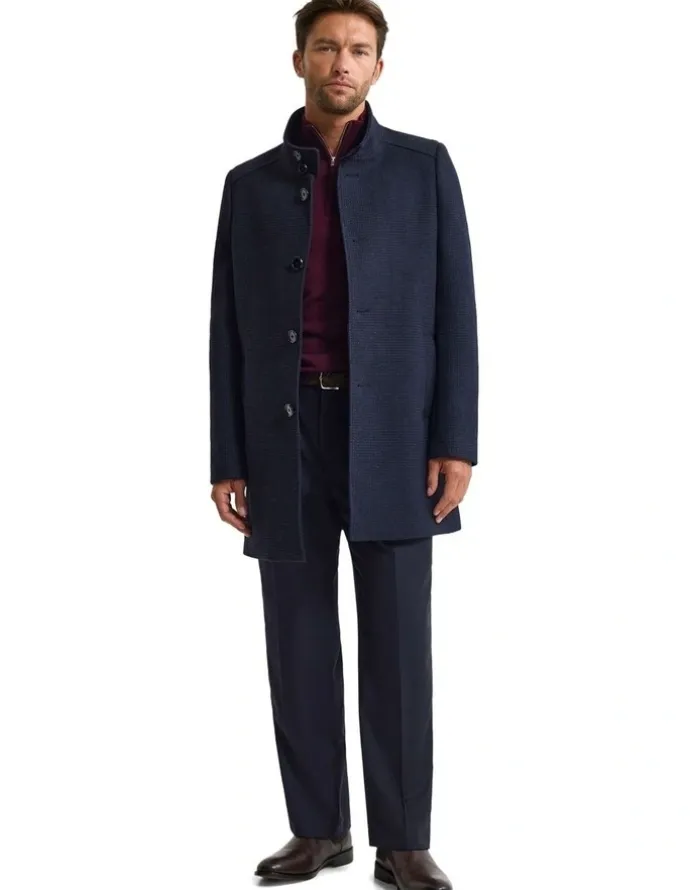 Oxford Dunbar Wool Rich Coat in Navy