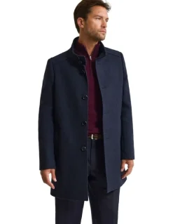 Oxford Dunbar Wool Rich Coat in Navy