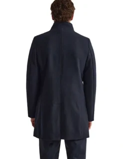 Oxford Dunbar Wool Rich Coat in Navy