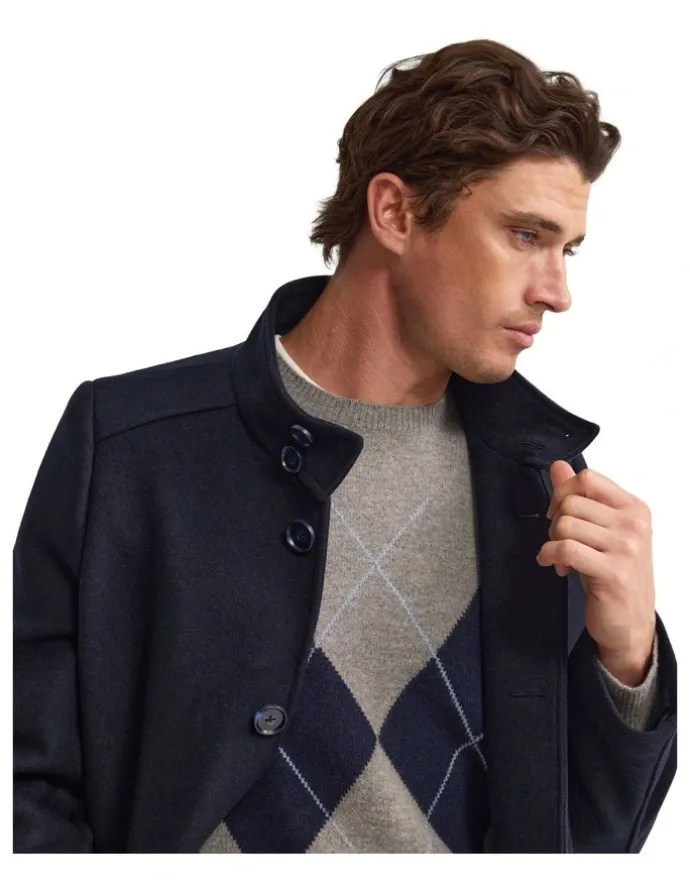Oxford Dunbar Wool Rich Coat in Navy