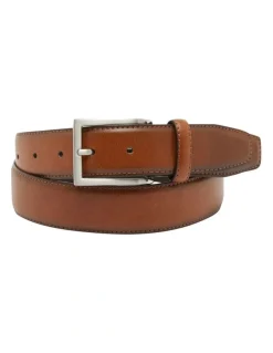 Oxford Jarred Leather Belt in Tan