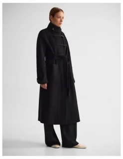 Oxford Kerry Funnel Collar Duffle Coat in Black