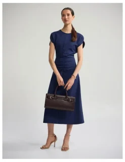 Oxford Kitty Ponti Dress in Navy