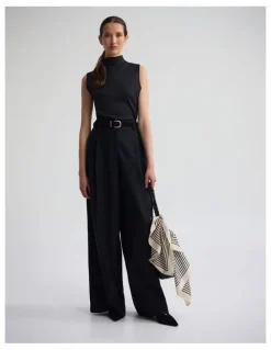 Oxford Margot Pure Wool Pant in Black