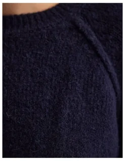 Oxford Mei Alpaca Blend Crew Neck in Navy