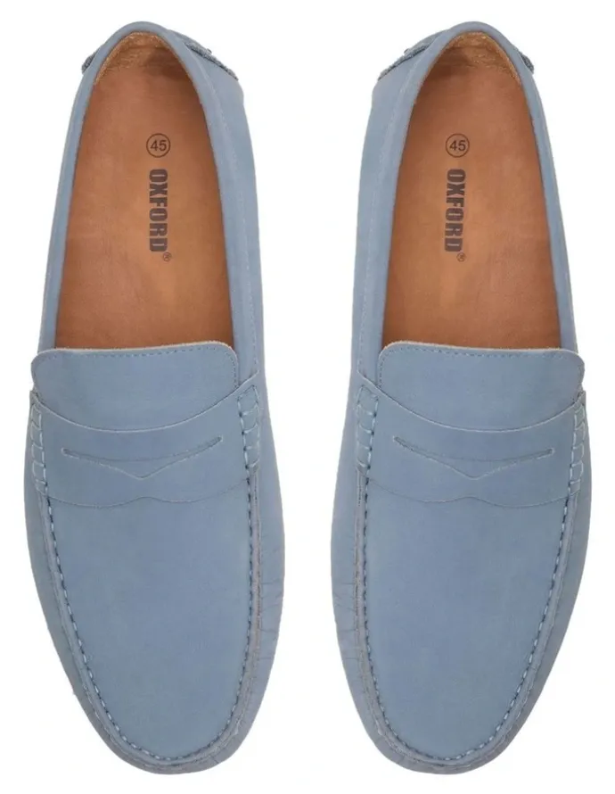 Oxford New Holland Driving Shoe in Skye Blue