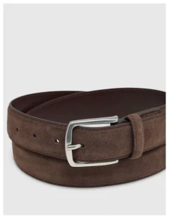 Oxford Parker Suede Belt in Mocha