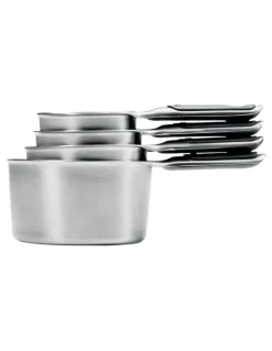 OXO 4 Piece Stainless Steel Measuring Cup Set in Silver