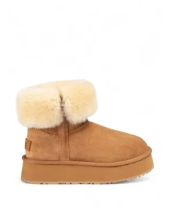 Ozwear Ugg Classic Platform Buckle Mini Boots (4.5cm) (Water Resistant) in Chestnut