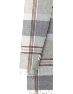 Ozwear Ugg 100% Wool Scarf in Grey Check