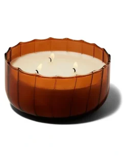 Paddywax Ripple Tobacco Patchouli Glass Candle 12 OZ