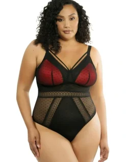 Parfait Mia Dot Wireless Thong Bodysuit in Black