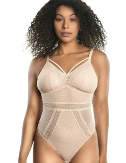 Parfait Mia Dot Wireless Thong Bodysuit in Cameo Rose