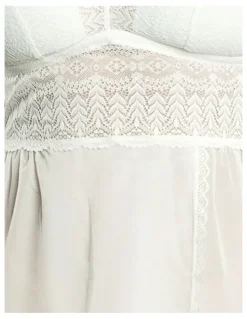 Parfait Mia Lace & Mesh Padded Full Bust Chemise in Pearl White
