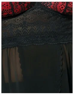 Parfait Mia Lace & Mesh Padded Full Bust Chemise in Black