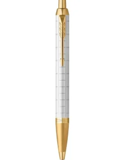 Parker IM Premium Trim Ballpoint Pen in Pearl/Gold