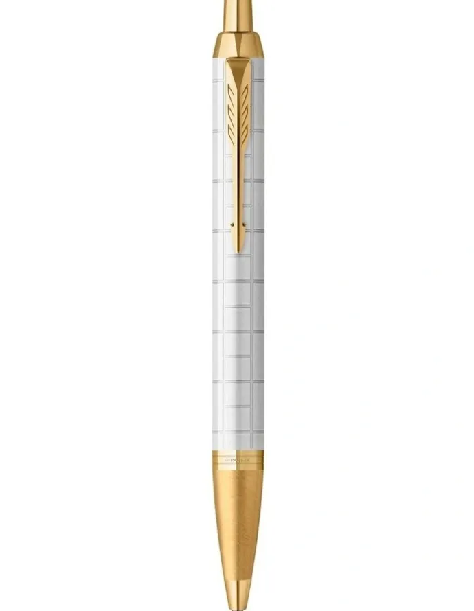 Parker IM Premium Trim Ballpoint Pen in Pearl/Gold