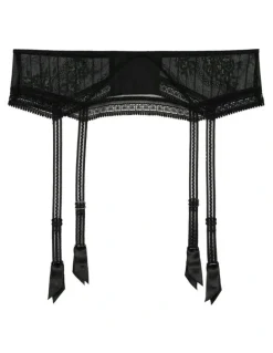 Passionata Maddie Sheer Lace Suspender Belt in Black