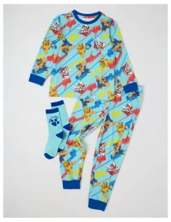 Paw Patrol Cosy Knit Pyjama with Socks in Blue