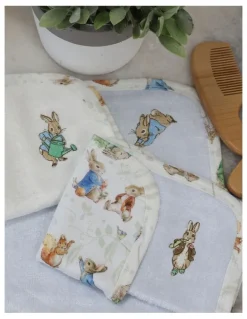 Peter Rabbit Benjamin Bunny Wash Cloths 3 Pack in Blue