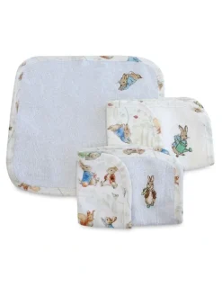 Peter Rabbit Benjamin Bunny Wash Cloths 3 Pack in Blue