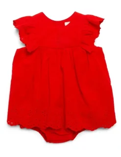 Peter Rabbit Broderie Dress in Red