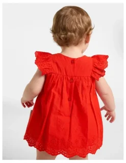 Peter Rabbit Broderie Dress in Red