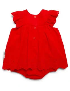 Peter Rabbit Broderie Dress in Red