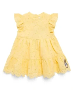 Peter Rabbit Broderie Lace Dress in Yellow