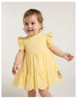 Peter Rabbit Broderie Lace Dress in Yellow