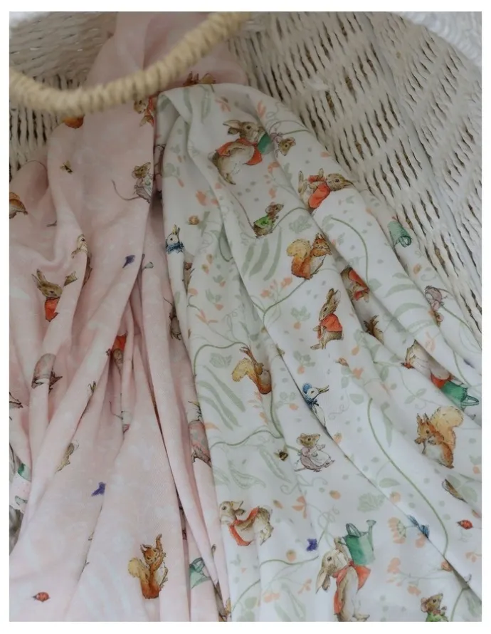Peter Rabbit Flopsy Mopsy and Cottontail Jersey Wraps 2 Pack in Pink