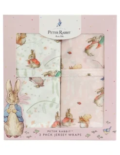 Peter Rabbit Flopsy Mopsy and Cottontail Jersey Wraps 2 Pack in Pink