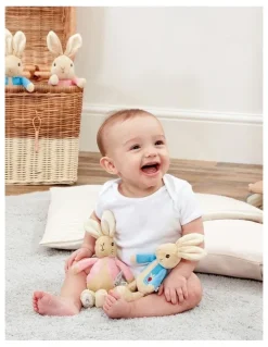Peter Rabbit Peter Rabbit And Flopsy Bunny Bean Rattle Plush Toy
