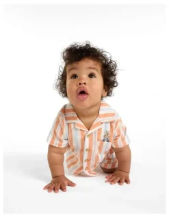 Peter Rabbit Stripe Set in Blue/Orange