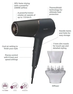 Philips Hair Dryer 5000 Anthracite Satin & Rose Champagne (BHD538/20)